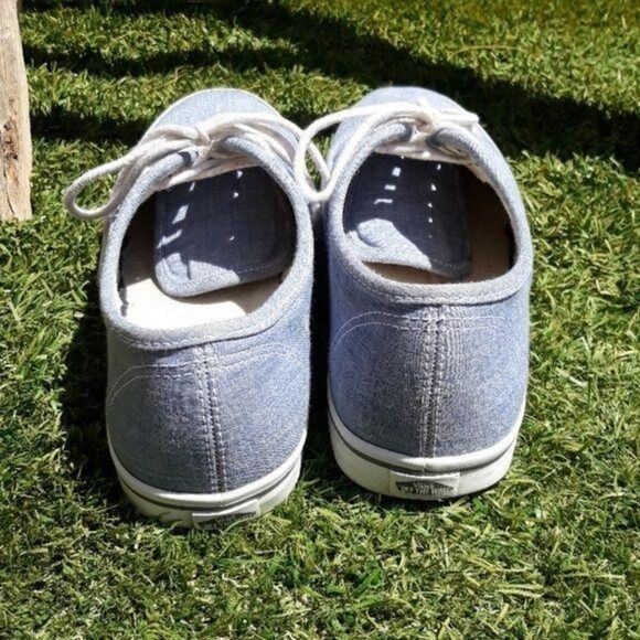 Vans TC6D Crosshatch Blue Jean Denim Low Top Lace Up Fashion Sneakers Sz 8.5 - Picture 5 of 8